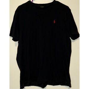 Polo by Ralph Lauren Black & Red Short Sleeved Cotton Logo Shirt
